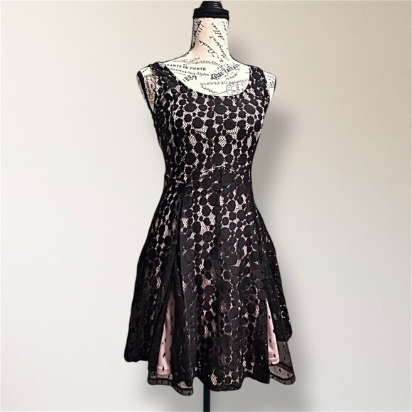 Disney Minnie Rocks the Dots Black Polka Dot Lace Mini Dress Whimsigoth Witchy S - Picture 2 of 9